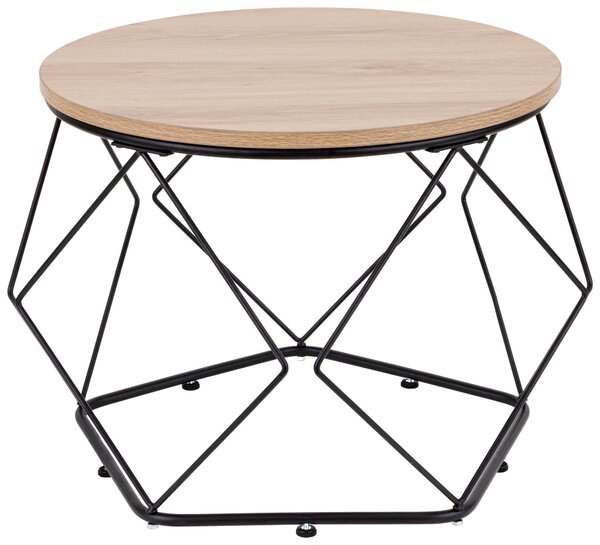 SADA KONFERENČNÍCH STOLKŮ, černá, barvy dubu, kov, kompozitní dřevo, 50-40/50-40/40-36 cm MID.YOU - Konferenční stolky, Online Only