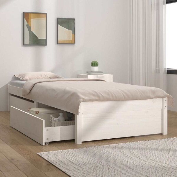 Rám postele se zásuvkami bílý 75 x 190 cm Small Single 3103454