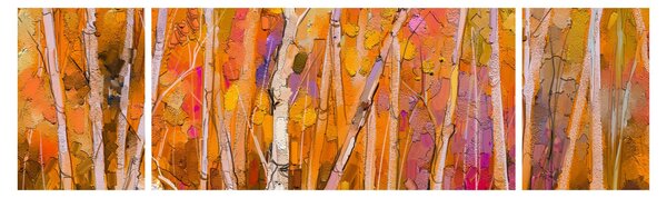 Obraz - Podzimní les (170x50 cm)