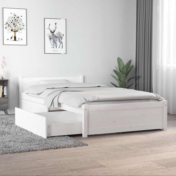 Rám postele se zásuvkami bílý 90 x 190 cm Single 3103479