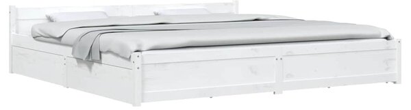Rám postele se zásuvkami bílý 180 x 200 cm Super King 3103575