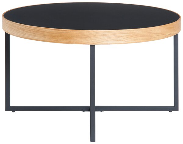 KONFERENČNÍ STOLEK, přírodní barvy, černá, dřevo, kov, kompozitní dřevo, 80/46,5 cm - Konferenční stolky