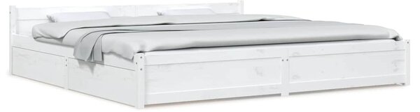 Rám postele se zásuvkami bílý 180 x 200 cm Super King 3103575