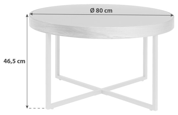KONFERENČNÍ STOLEK, přírodní barvy, černá, dřevo, kov, kompozitní dřevo, 80/46,5 cm - Konferenční stolky