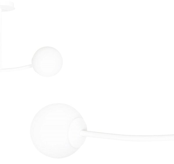 Stropní svítidlo HALLDOR 2 – celobílé, sklo, 2× E14, šířka 81 cm