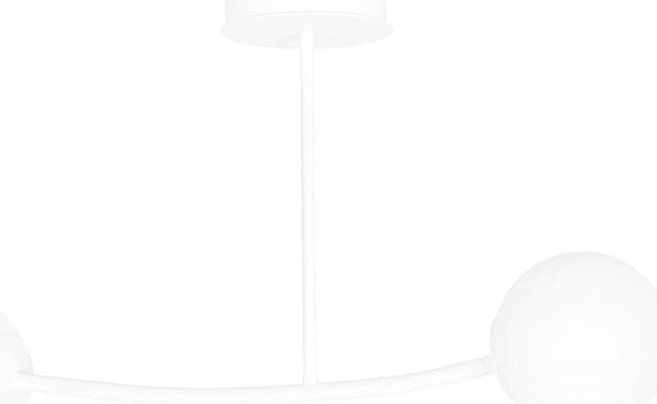 Stropní svítidlo HALLDOR 2 – celobílé, sklo, 2× E14, šířka 81 cm