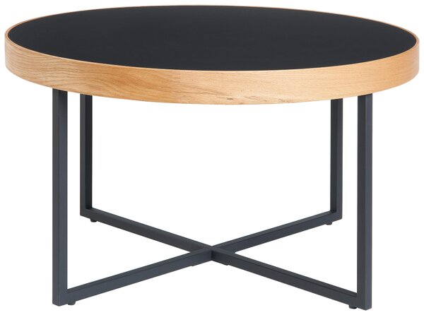 KONFERENČNÍ STOLEK, přírodní barvy, černá, dřevo, kov, kompozitní dřevo, 80/46,5 cm - Konferenční stolky