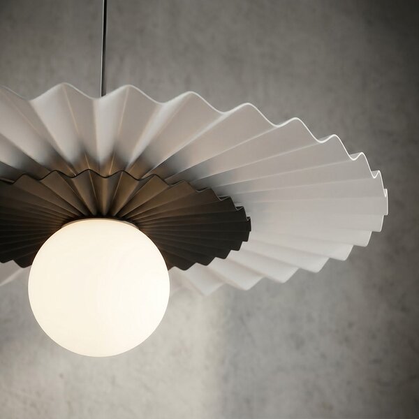 Závěsné svítidlo UMBRA 1 – bílé / černé, sklo, 1× G9, šířka 35 cm
