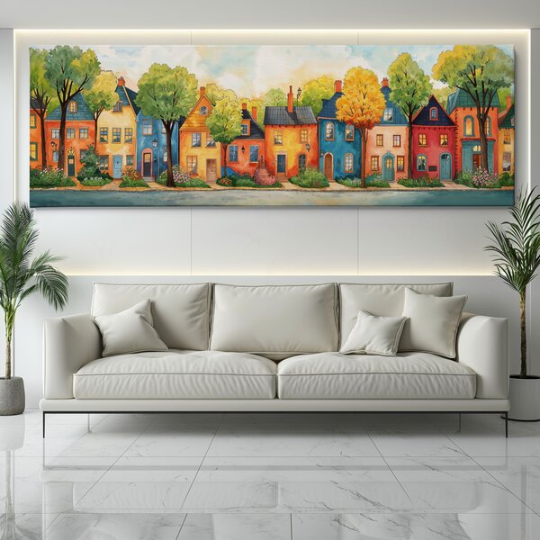 Obraz na plátně - Malebná ulička v Sallsbury FeelHappy.cz Velikost obrazu (šířka x výška): 150 x 50 cm
