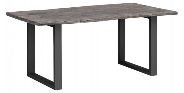 Šedý jídelní stůl masiv akát Grey 140x90 černé nohy