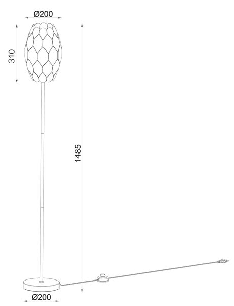 STOJACÍ LAMPA, 20/148,5 cm Novel - Online Only svítidla, Online Only