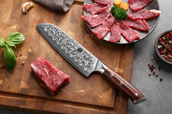 Santoku nůž XinZuo Yu B13R 7"