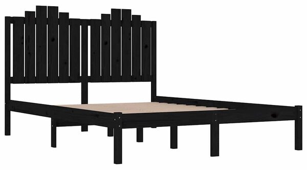 Rám postele černý masivní borovice 200 x 200 cm 3103802