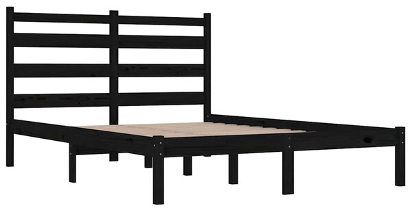 Rám postele černý masivní borovice 200 x 200 cm 3103672