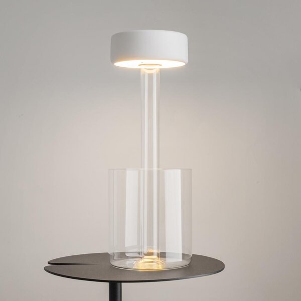 Maytoni Přenosná stolní stmívatelná LED lampa jejíž vzhled navrhla AI, 3W, v. 34,8 cm, 2200K-4000K, IP20 Barva: Černá/Čirá