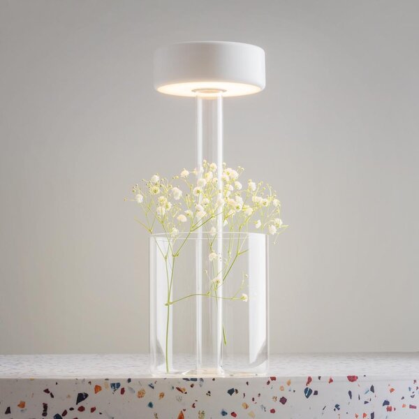 Maytoni Přenosná stolní stmívatelná LED lampa jejíž vzhled navrhla AI, 3W, v. 34,8 cm, 2200K-4000K, IP20 Barva: Černá/Čirá