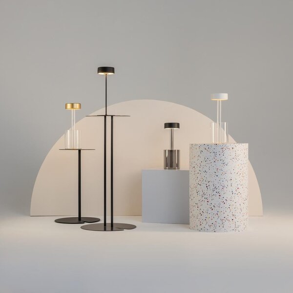 Maytoni Přenosná stolní stmívatelná LED lampa jejíž vzhled navrhla AI, 3W, v. 34,5 cm, 2200K-4000K, IP20 Barva: Zlatá