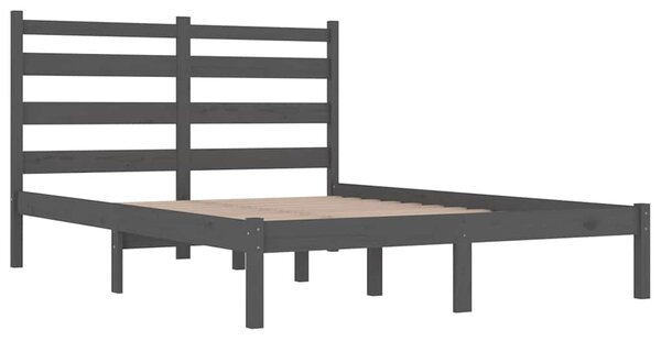 Rám postele šedý masivní borovice 200 x 200 cm 3103670