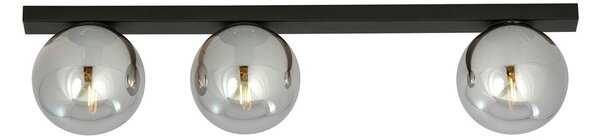 Stropní svítidlo FIT 3 – černé, grafitové sklo, 3× E14, šířka 70 cm