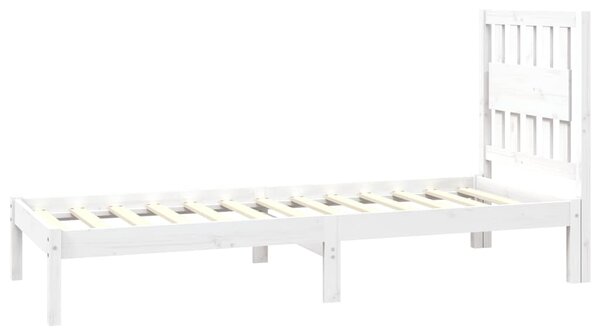 Rám postele bílý masivní borovice 75 x 190 cm malé jednolůžko 3103894