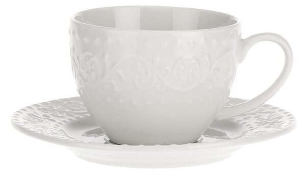 Porcelánový šálek s uchem a podšálkem Sněhová vánice