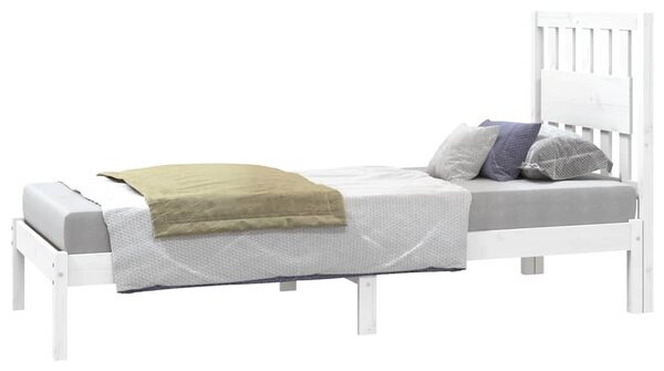 Rám postele bílý masivní borovice 75 x 190 cm malé jednolůžko 3103894