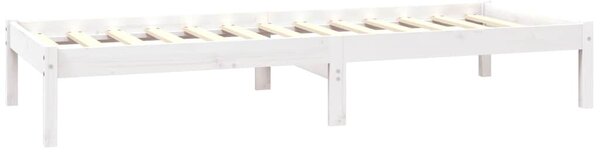 Rám postele bílý masivní borovice 75 x 190 cm malé jednolůžko 3103894