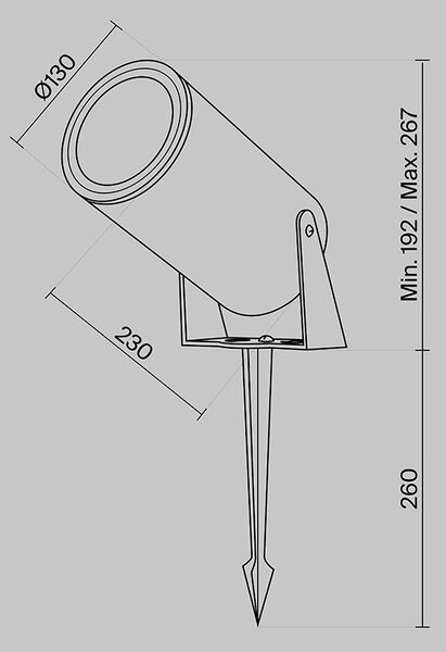 Maytoni Venkovní zapichovací LED svítidlo BERN, 30W, ⌀ 13 cm, 3000K, IP65 Barva: Grafit