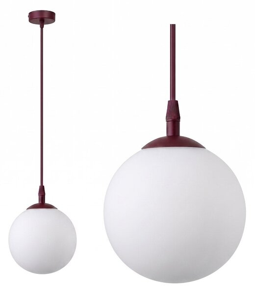 Závěsné svítidlo COSMO 1 – vínové, opálové sklo, 1× E14, šířka 12 cm