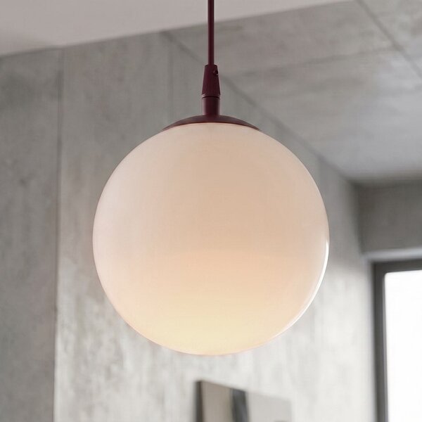 Závěsné svítidlo COSMO 1 – vínové, opálové sklo, 1× E14, šířka 12 cm