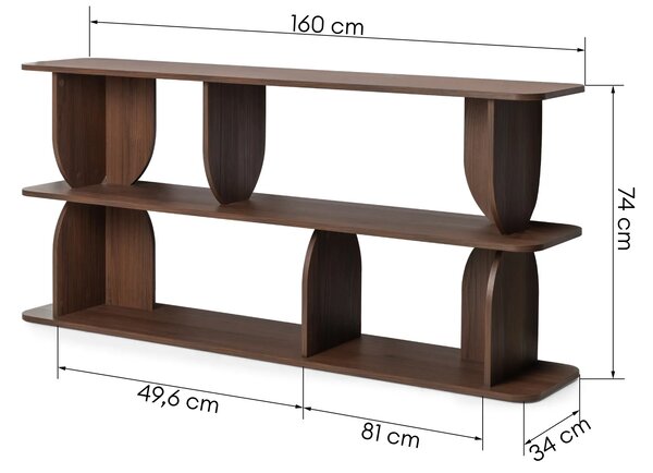 Hector Regál Loocky 160 cm ořech Warmia