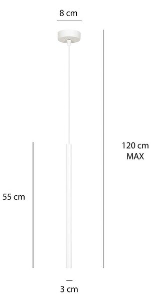 Závěsné svítidlo SELTER 1 – bílé, 1× G9, šířka 3 cm