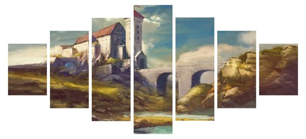 Obraz - Středověký hrad (210x100 cm)