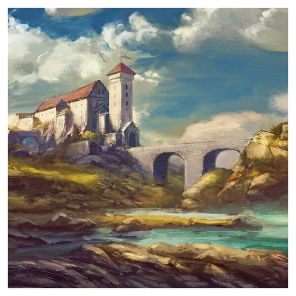 Obraz - Středověký hrad (30x30 cm)