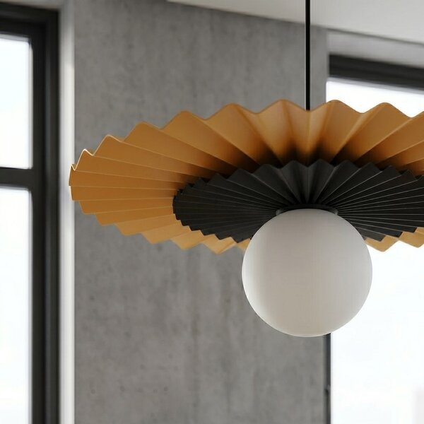 Závěsné svítidlo UMBRA 1 – oranžové / černé, bílé sklo, 1× G9, šířka 35 cm