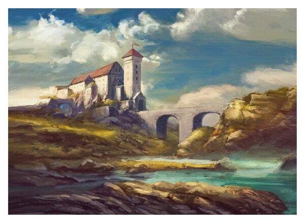 Obraz - Středověký hrad (70x50 cm)