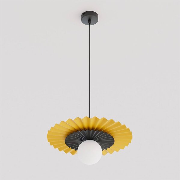 Závěsné svítidlo UMBRA 1 – oranžové / černé, bílé sklo, 1× G9, šířka 35 cm
