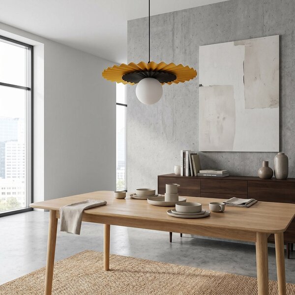 Závěsné svítidlo UMBRA 1 – oranžové / černé, bílé sklo, 1× G9, šířka 35 cm