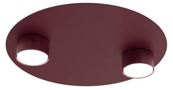 Stropní svítidlo BOLX 2 – vínové, 2× GX53, šířka 40 cm