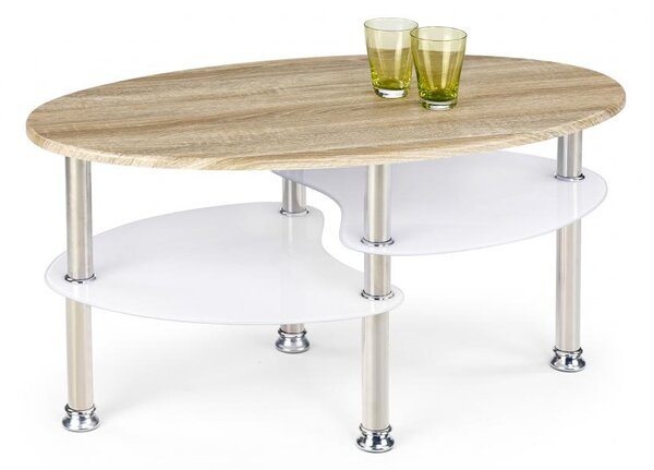 HALMAR MEDEA konferenční stolek dub sonoma/extra bílá 90 x 45 x 50 cm