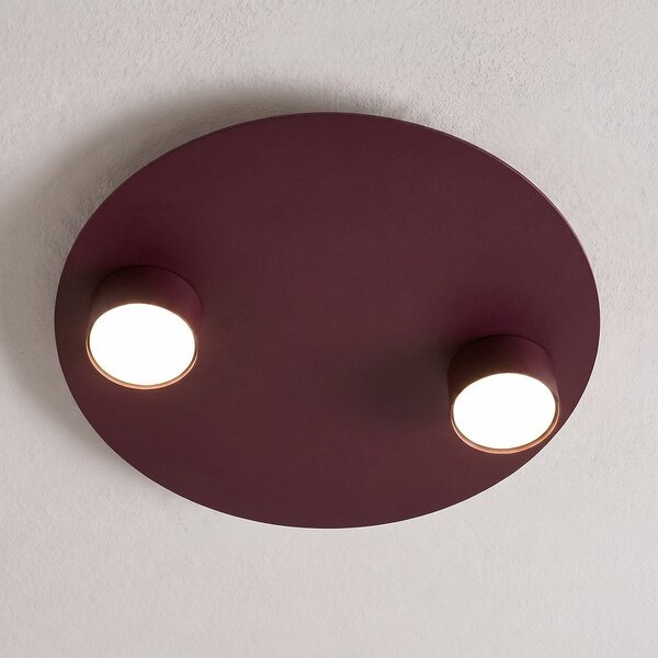 Stropní svítidlo BOLX 2 – vínové, 2× GX53, šířka 40 cm