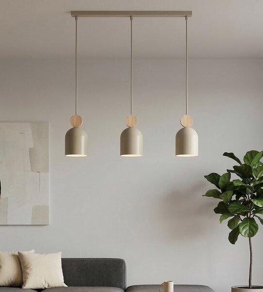 Závěsné svítidlo MESI 3 – moka, 3× GU10, šířka 66 cm