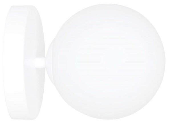 Nástěnné svítidlo HALLDOR K1 – celobílé, sklo, 1× E14, šířka 15 cm
