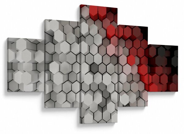 Obraz - 3D hexagony (125x70 cm)
