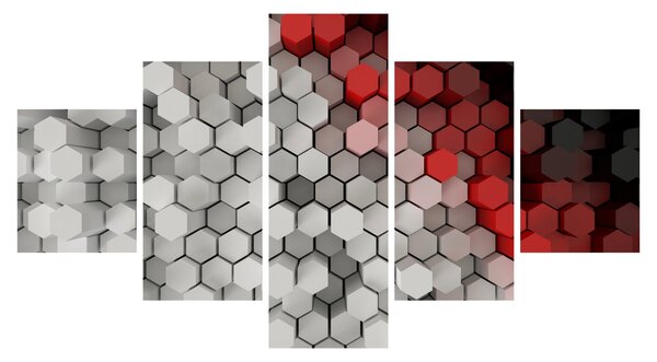 Obraz - 3D hexagony (125x70 cm)