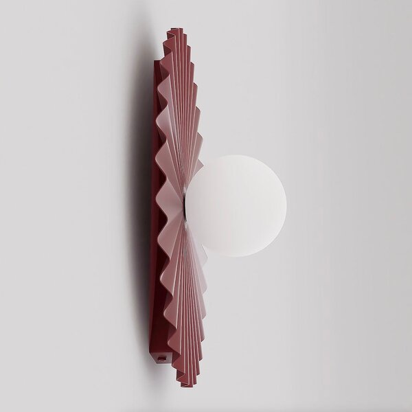 Nástěnné svítidlo UMBRA K1 L – vínové, bílé sklo, 1× G9, šířka 35 cm