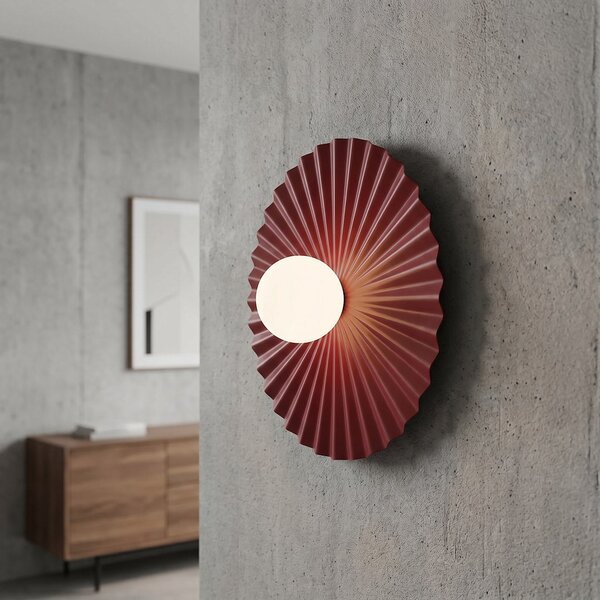 Nástěnné svítidlo UMBRA K1 L – vínové, bílé sklo, 1× G9, šířka 35 cm