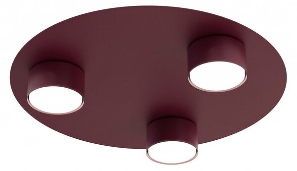 Stropní svítidlo BOLX 3 – vínové, 3× GX53, šířka 40 cm
