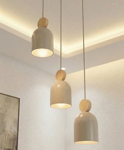 Závěsné svítidlo MESI 3 PREM – moka, 3× GU10, šířka 34 cm