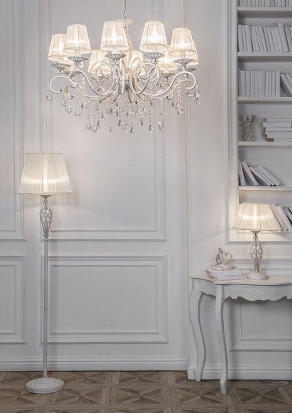 Maytoni Vintage stolní lampa GRACE, 40W, v. 56 cm, 1xE14 Barva: Bílá